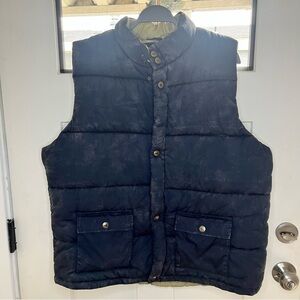 Urban Up Men’s XL Black Faded Puffer Vest Quilted Insulated